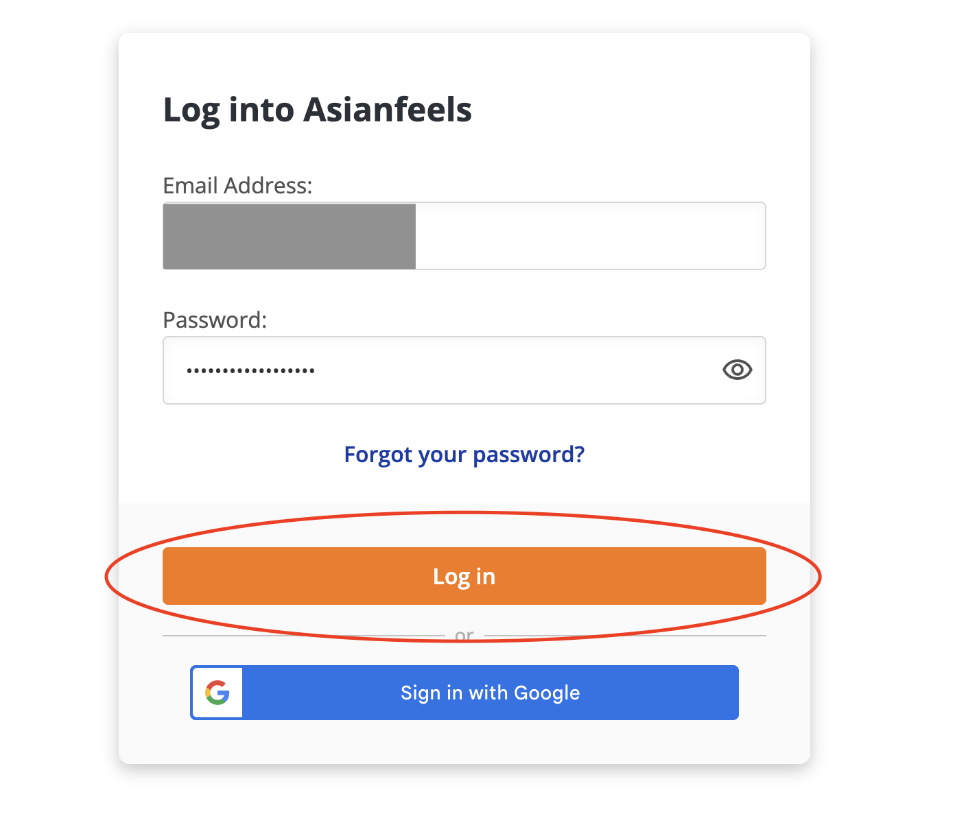 Final Step of Asianfeels Login